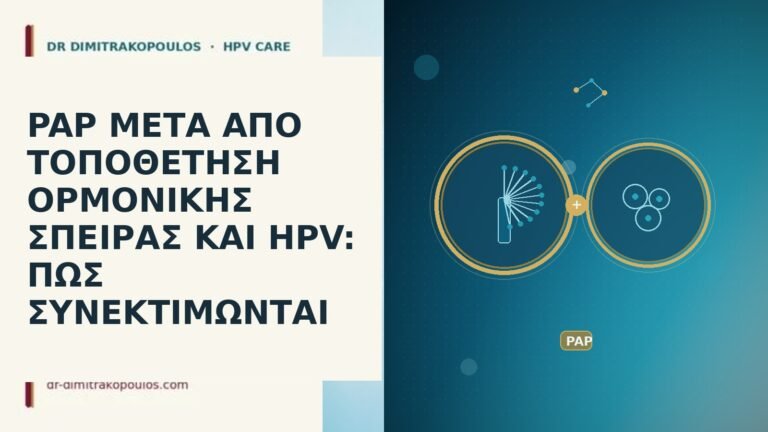 PAP ΜΕΤΑ ΑΠΟ ΤΟΠΟΘΕΤΗΣΗ ΟΡΜΟΝΙΚΗΣ ΣΠΕΙΡΑΣ ΚΑΙ HPV: ΠΩΣ ΣΥΝΕΚΤΙΜΩΝΤΑΙ