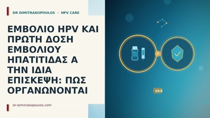 ΕΜΒΟΛΙΟ HPV ΚΑΙ ΠΡΩΤΗ ΔΟΣΗ ΕΜΒΟΛΙΟΥ ΗΠΑΤΙΤΙΔΑΣ Α ΤΗΝ ΙΔΙΑ ΕΠΙΣΚΕΨΗ: ΠΩΣ ΟΡΓΑΝΩΝΟΝΤΑΙ ΕΜΒΟΛΙΟ HPV ΚΑΙ ΠΡΩΤΗ ΔΟΣΗ ΕΜΒΟΛΙΟΥ ΗΠΑΤΙΤΙΔΑΣ Α ΤΗΝ ΙΔΙΑ