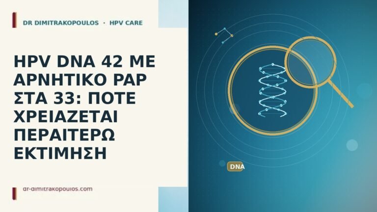 HPV DNA 42 ΜΕ ΑΡΝΗΤΙΚΟ PAP ΣΤΑ 33: ΠΟΤΕ ΧΡΕΙΑΖΕΤΑΙ
