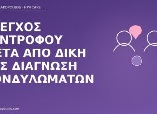 έλεγχος συντρόφου μετά κονδυλώματα