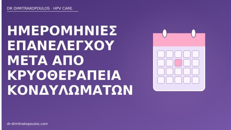 επανέλεγχος μετά κρυοθεραπεία κονδυλώματα