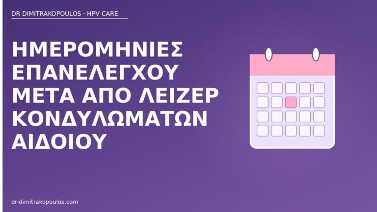 ημερομηνίες επανελέγχου λέιζερ κονδυλωμάτων