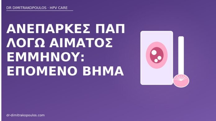 Ανεπαρκές Παπ λόγω αίματος εμμήνου: επόμενο βήμα ανεπαρκές Παπ αίμα εμμήνου