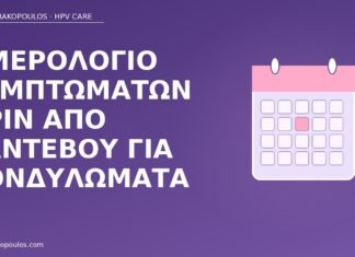 Ημερολόγιο συμπτωμάτων πριν από ραντεβού για κονδυλώματα ημερολόγιο συμπτωμάτων κονδυλώματα