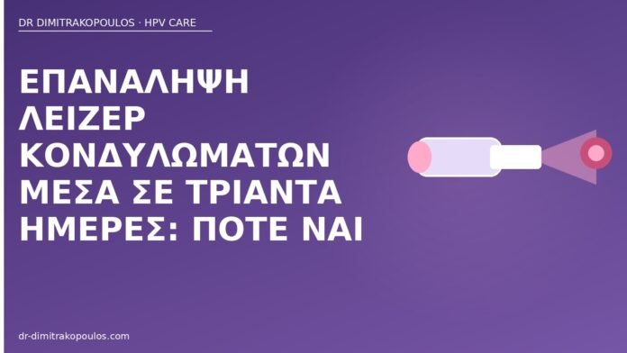 επανάληψη λέιζερ κονδυλώματα 30 ημέρες