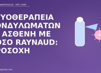 Κρυοθεραπεία κονδυλωμάτων σε ασθενή με νόσο Raynaud: προσοχή κρυοθεραπεία Raynaud κονδυλώματα