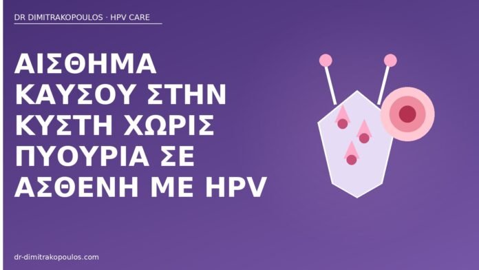 Αίσθημα καύσου στην κύστη χωρίς πυουρία σε ασθενή με HPV καύσος κύστης χωρίς πυουρία HPV