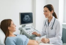 Ενδομητρίωση και ωορρηξία: επηρεάζεται η σύλληψη; Γυναικολόγος πραγματοποιεί υπερηχογράφημα ωορρηξίας σε ασθενή με ενδομητρίωση