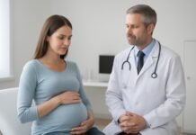 Έγκυος γυναίκα σε υπερηχογραφικό έλεγχο για κοντό τράχηλο στην εγκυμοσύνη