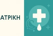 Αφηρημένο ιατρικό σύμβολο και πετσέτα σε ζεστό cream και teal φόντο για μετάδοση HPV