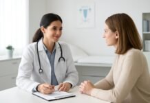 Φάρμακα πριν από εγκυμοσύνη: γιατί χρειάζεται προγεννητική αξιολόγηση; Γυναικολογικός ιατρείο στη Γλυφάδα με ιατρό να συμβουλεύει ασθενή