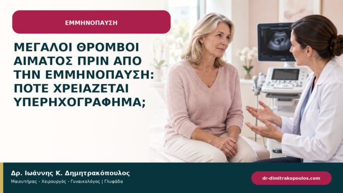 Μεγάλοι θρόμβοι αίματος πριν από την εμμηνόπαυση: πότε χρειάζεται υπερηχογράφημα;