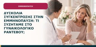 Δυσκολία συγκέντρωσης στην εμμηνόπαυση: τι συζητάμε στο γυναικολογικό ραντεβού;