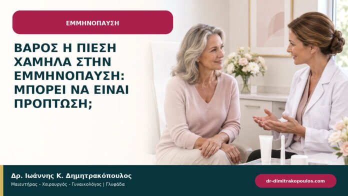 Βάρος ή πίεση χαμηλά στην εμμηνόπαυση: μπορεί να είναι πρόπτωση;