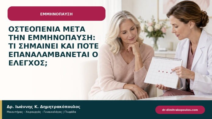 Οστεοπενία μετά την εμμηνόπαυση: τι σημαίνει και πότε επαναλαμβάνεται ο έλεγχος;