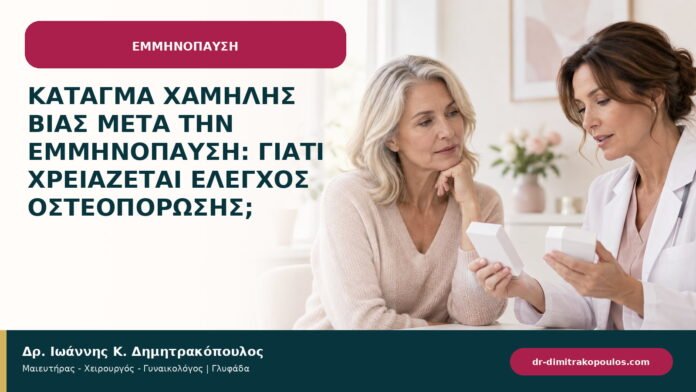 Κάταγμα χαμηλής βίας μετά την εμμηνόπαυση: γιατί χρειάζεται έλεγχος οστεοπόρωσης;