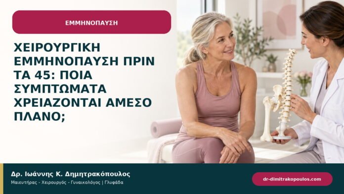 Χειρουργική εμμηνόπαυση πριν τα 45: ποια συμπτώματα χρειάζονται άμεσο πλάνο;
