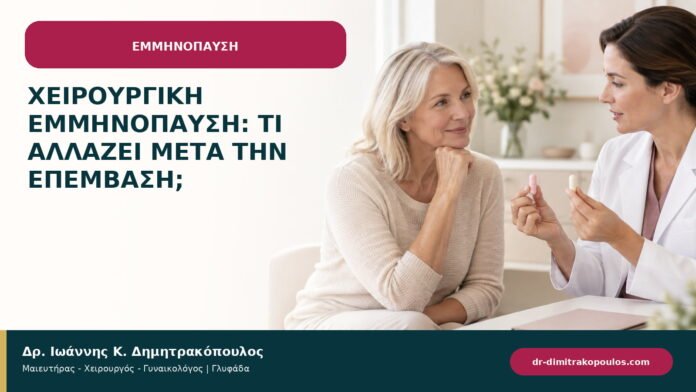 Χειρουργική εμμηνόπαυση: τι αλλάζει μετά την επέμβαση; Χειρουργική εμμηνόπαυση: τι αλλάζει μετά την επέμβαση;