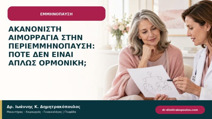 Ακανόνιστη αιμορραγία στην περιεμμηνόπαυση: πότε δεν είναι απλώς ορμονική;
