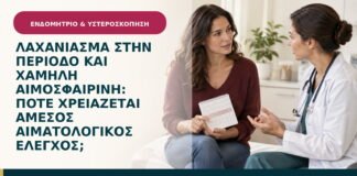 Λαχάνιασμα στην περίοδο και χαμηλή αιμοσφαιρίνη: πότε χρειάζεται άμεσος αιματολογικός έλεγχος;