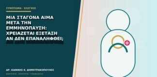 Μία σταγόνα αίμα μετά την εμμηνόπαυση: χρειάζεται εξέταση αν δεν επαναληφθεί;