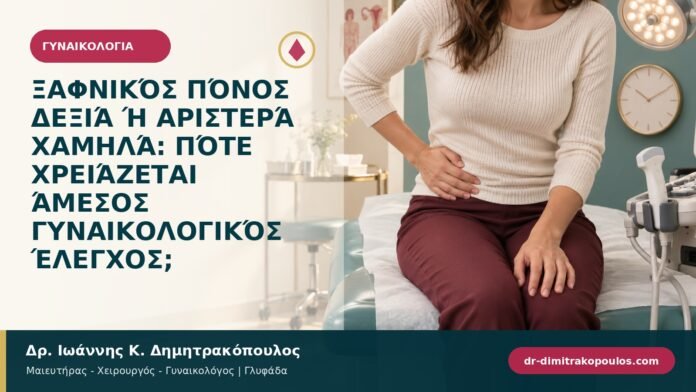 Ξαφνικός πόνος δεξιά ή αριστερά χαμηλά: πότε χρειάζεται άμεσος γυναικολογικός έλεγχος;