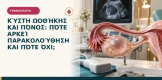 Κύστη ωοθήκης και πόνος: πότε αρκεί παρακολούθηση και πότε όχι;