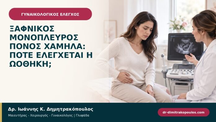 Ξαφνικός μονόπλευρος πόνος χαμηλά: πότε ελέγχεται η ωοθήκη; Ξαφνικός μονόπλευρος πόνος χαμηλά: πότε ελέγχεται η ωοθήκη;
