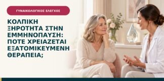 Κολπική ξηρότητα στην εμμηνόπαυση: πότε χρειάζεται εξατομικευμένη θεραπεία;