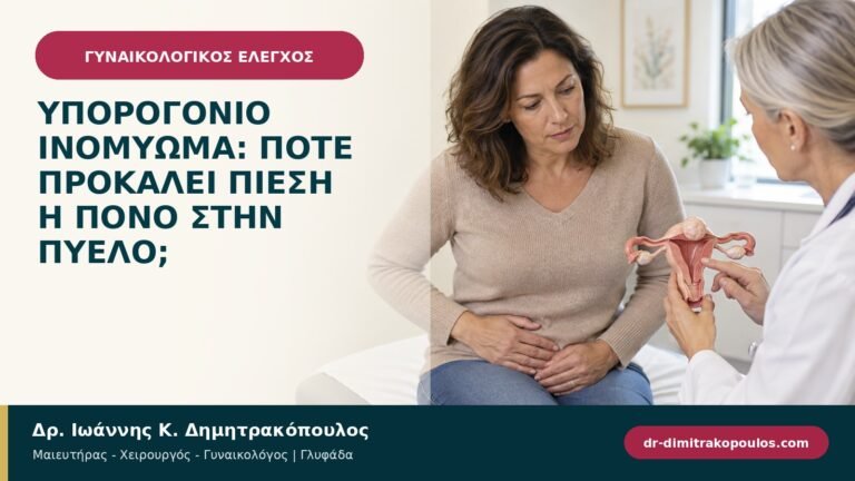 Υπορογόνιο ινομύωμα: πότε προκαλεί πίεση ή πόνο στην πύελο;