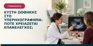 Κύστη ωοθήκης στο υπερηχογράφημα: πότε χρειάζεται επανέλεγχος;