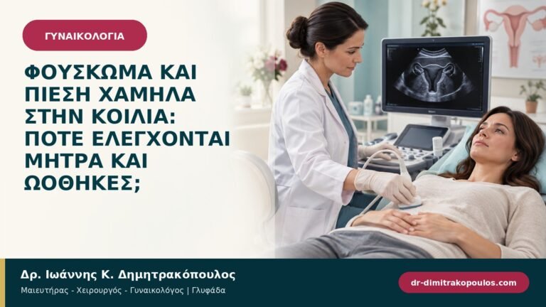 Φούσκωμα και πίεση χαμηλά στην κοιλιά: πότε ελέγχονται μήτρα και ωοθήκες;