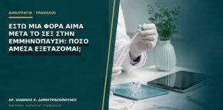 Έστω μία φορά αίμα μετά το σεξ στην εμμηνόπαυση: πόσο άμεσα εξετάζομαι;