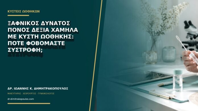 gynaikologikes-ypiresies-b72-01 Ξαφνικός δυνατός πόνος δεξιά χαμηλά με κύστη ωοθήκης: πότε φοβόμαστε συστροφή;