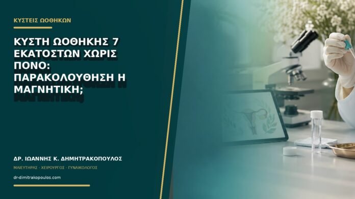 Κύστη ωοθήκης 7 εκατοστών χωρίς πόνο: παρακολούθηση ή μαγνητική;