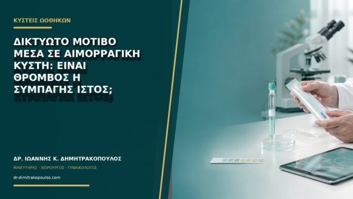 gynaikologikes-ypiresies-b72-15 Δικτυωτό μοτίβο μέσα σε αιμορραγική κύστη: είναι θρόμβος ή συμπαγής ιστός;