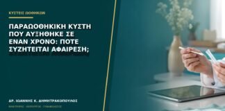 Παραωοθηκική κύστη που αυξήθηκε σε έναν χρόνο: πότε συζητείται αφαίρεση;