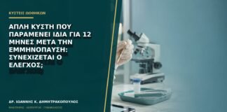 Απλή κύστη που παραμένει ίδια για 12 μήνες μετά την εμμηνόπαυση: συνεχίζεται ο έλεγχος;