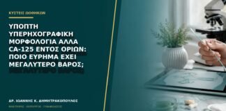 Ύποπτη υπερηχογραφική μορφολογία αλλά CA-125 εντός ορίων: ποιο εύρημα έχει μεγαλύτερο βάρος;
