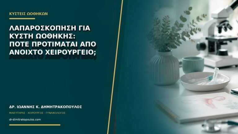 Λαπαροσκόπηση για κύστη ωοθήκης: πότε προτιμάται από ανοιχτό χειρουργείο;