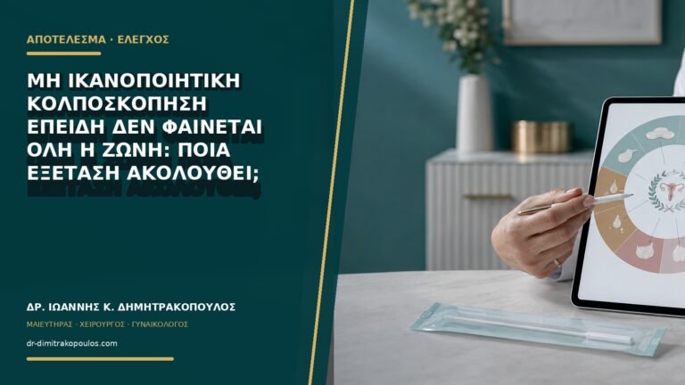 Μη ικανοποιητική κολποσκόπηση επειδή δεν φαίνεται όλη η ζώνη: ποια εξέταση ακολουθεί;
