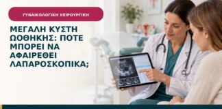 Μεγάλη κύστη ωοθήκης: πότε μπορεί να αφαιρεθεί λαπαροσκοπικά;