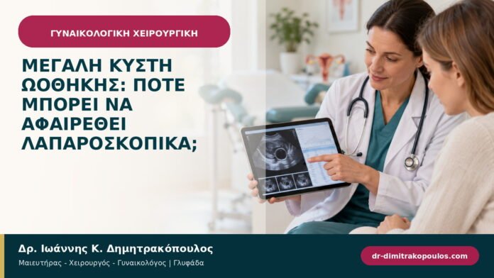 Μεγάλη κύστη ωοθήκης: πότε μπορεί να αφαιρεθεί λαπαροσκοπικά;