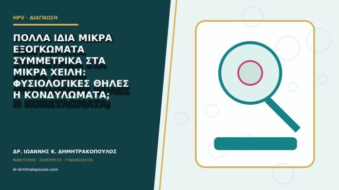 hpv-kondylomata-b82-04 Πολλά ίδια μικρά εξογκώματα συμμετρικά στα μικρά χείλη: φυσιολογικές θηλές ή κονδυλώματα;
