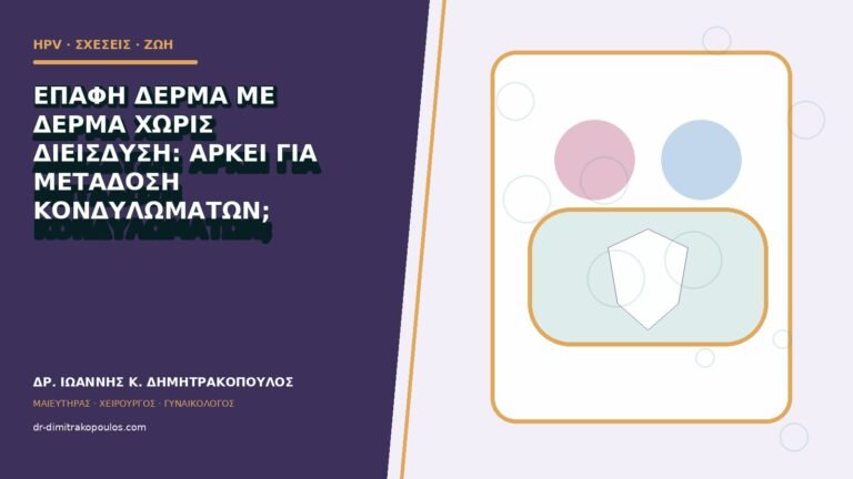 Επαφή δέρμα με δέρμα χωρίς διείσδυση: αρκεί για μετάδοση κονδυλωμάτων;