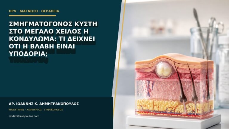 Σμηγματογόνος κύστη στο μεγάλο χείλος ή κονδύλωμα: τι δείχνει ότι η βλάβη είναι υποδόρια;