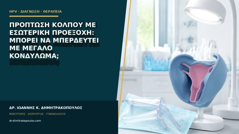 Πρόπτωση κόλπου με εσωτερική προεξοχή: μπορεί να μπερδευτεί με μεγάλο κονδύλωμα;