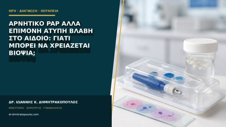 Αρνητικό Pap αλλά επίμονη άτυπη βλάβη στο αιδοίο: γιατί μπορεί να χρειάζεται βιοψία;