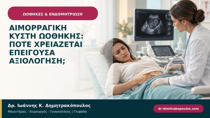 Αιμορραγική κύστη ωοθήκης: πότε χρειάζεται επείγουσα αξιολόγηση; Αιμορραγική κύστη ωοθήκης: πότε χρειάζεται επείγουσα αξιολόγηση;