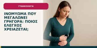 Ινομύωμα που μεγαλώνει γρήγορα: ποιος έλεγχος χρειάζεται; - ενημερωτικό cover του Δρ. Ιωάννη Κ. Δημητρακόπουλου